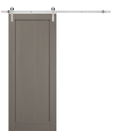 Sartodoors Barn Interior Door, 32" x 84", Gray QUADRO4111BD-S-KS-3284